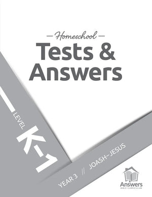 ABC Homeschool: K-1 Tests and Answers (Year 3)