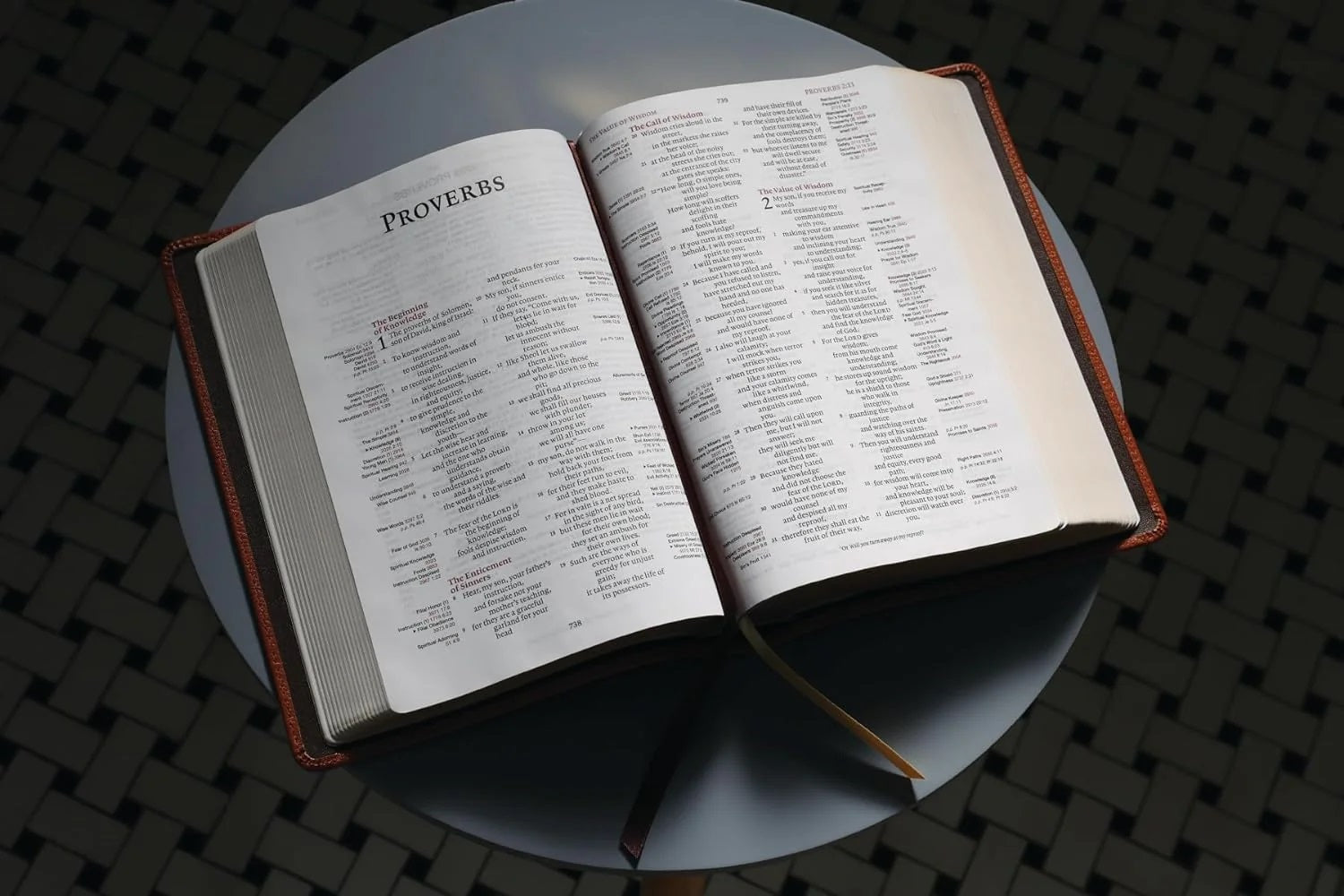 ESV Thompson Chain-Reference Bible Leathersoft Brown Red Letter Thumb Indexed main image 1