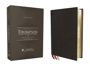 KJV Thompson Chain-Reference Bible, Premium Goatskin Leather, Black, Premier Collection, Art Gilded Edges, Black Letter, Comfort Print by Bible