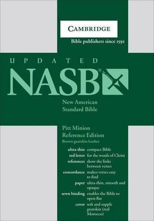 NASB Pitt Minion Reference Bible (Brown Goatskin Leather, Red-letter Text)