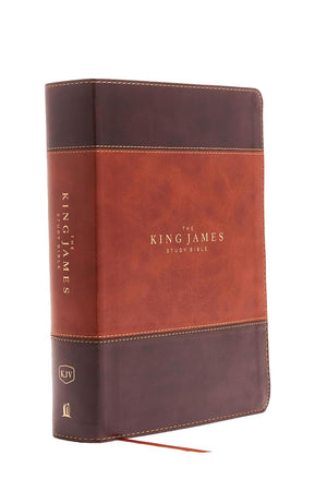 KJV The King James Study Bible, Red Letter, Full-Color Edition (Leathersoft, Two-Tone Brown) by Bible