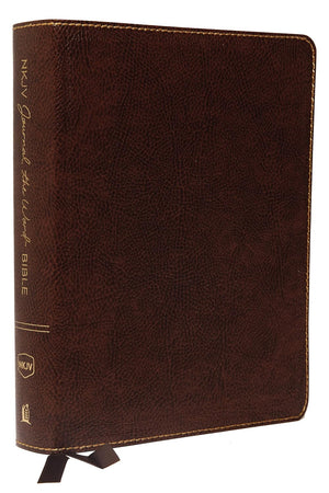 NKJV Journal the Word Bible, Large Print, Red Letter Edition (Bonded Leather, Brown)