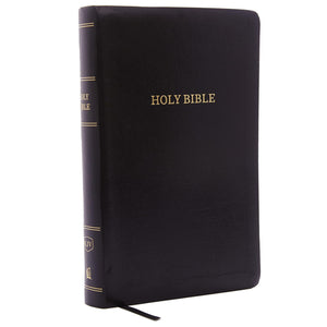 KJV Reference Bible, Personal Size, Giant Print, Red Letter Edition, Comfort Print (Leatherflex, Black) by Bible