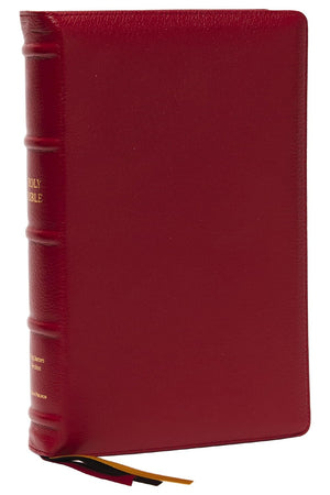 KJV Personal Size, Large Print, Single-Column Reference Bible, Red Letter, Comfort Print (Premium Goatskin Leather, Red) by Bible