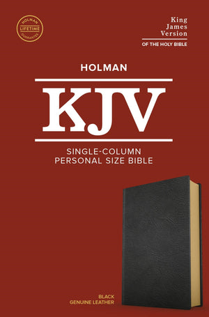 KJV Single-Column Personal Size Bible (Black, Genuine Leather) by Bible