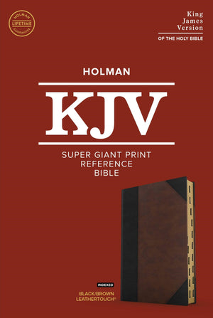 KJV Super Giant Print Reference Bible (Black/Brown LeatherTouch) by Bible
