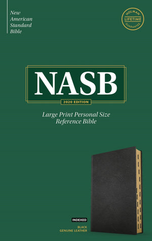 NASB Large Print Personal Size Reference Bible (Black, Genuine Leather, Indexed) by Bible