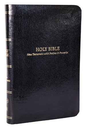 KJV Pocket New Testament with Psalms & Proverbs, Red Letter, Comfort Print (Leatherflex, Black) by Bible