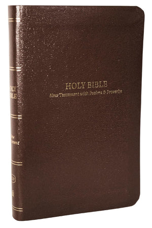 KJV Pocket New Testament with Psalms & Proverbs, Red Letter, Comfort Print (Leatherflex, Brown) by Bible