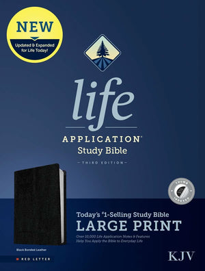 KJV Life Application Study Bible, Third Edition, Red Letter, Large Print, Indexed (Bonded Leather, Black)
