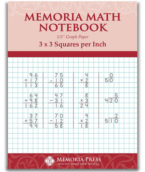 Memoria Math Notebook: 1/3” Graph Paper by Memoria Press
