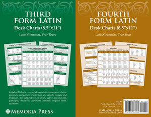 Third and Fourth Form Latin Desk Charts by Memoria Press