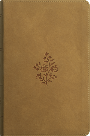 ESV Large Print Personal Size Bible, Red Letter (TruTone®, Nubuck Caramel, Wildflower Design)