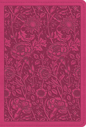 ESV Large Print Compact Bible, Red Letter (TruTone, Berry, Floral Design)