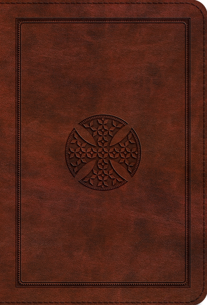 ESV Large Print Compact Bible (TruTone, Brown, Mosaic Cross Design)