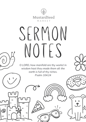Colouring In Theme Kids Sermon Notebook