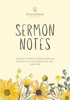 Flower Theme Kids Sermon Notebook