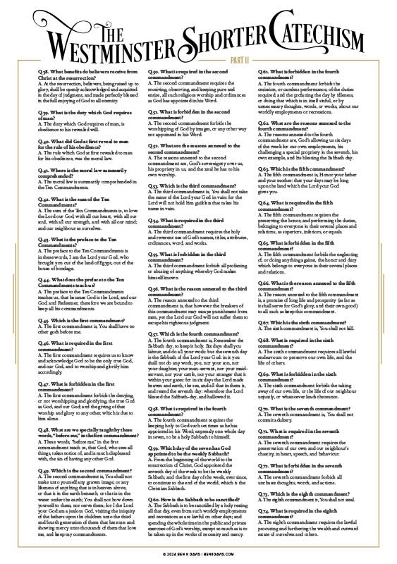 Westminster Shorter Catechism Poster Part 1-3 by Ben R. Davis