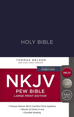 NKJV Large Print Pew Bible (Hardcover, Blue)