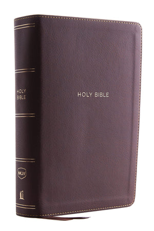 NKJV Single Column Reference Bible (Leathersoft, Mahogany)