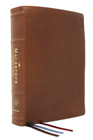NASB Macarthur Study Bible 2nd Edition Brown Premier Collection (Black Letter Edition) by Bible (9780785230892) Reformers Bookshop