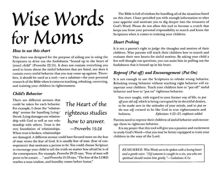 Wise Words for Moms by Hubbard, Ginger (9780966378665)