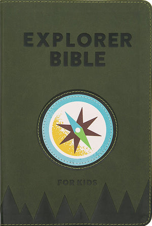 CSB Explorer Bible for Kids, Olive Compass (LeatherTouch) by CSB Bibles by Holman