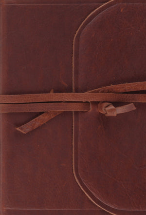 ESV Large Print Compact Bible (Natural Leather, Brown, Flap with Strap) by ESV (9781433551598) Reformers Bookshop