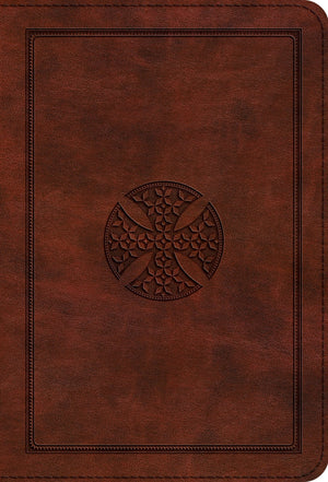 ESV Large Print Compact Bible (TruTone, Brown, Mosaic Cross Design) by ESV (9781433556043) Reformers Bookshop