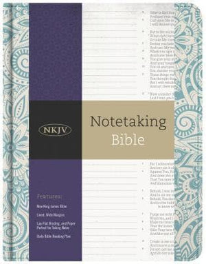 NKJV Notetaking Bible, Blue Floral by Bible (9781433645655) Reformers Bookshop