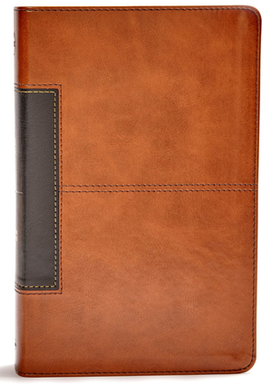 CSB Single Column Personal Size Bible Tan Black Leathertouch CSB Bibles By Holman