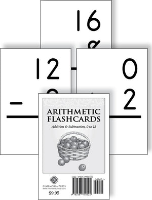 Arithmetic Flashcards: Addition & Subtraction, 0 to 18