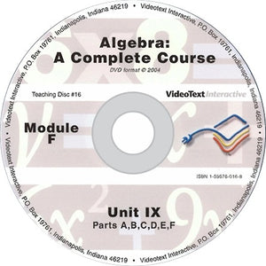 Algebra Module F DVD #16 by Tom Clark