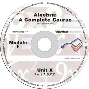 Algebra Module F DVD #17 by Tom Clark