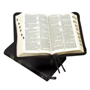KJV Classic Reference Bible Calfskin With Thumb Index Zip Black