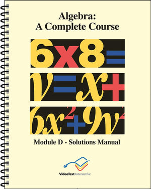 Algebra Module D Solutions Manual by Tom Clark