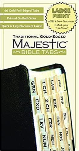 Majestic Bible Tabs Large Print Traditional Gold Edged Stationery
