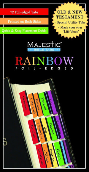 Majestic Bible Tabs Rainbow Foil Edged Stationery